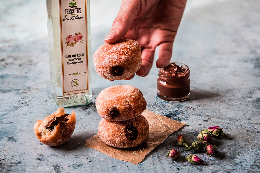 Chocolate Filled Rosewater Doughnuts – Terroirs du Liban - EU