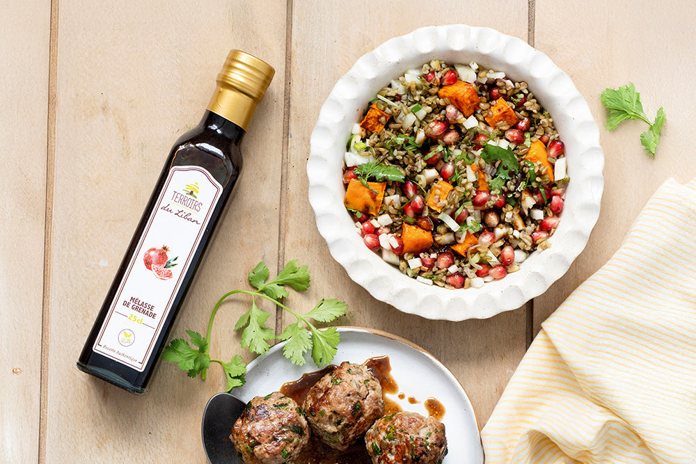 Lamb, Meatballs and Freekeh with Pomegranate Molasses – Terroirs du Liban - EU