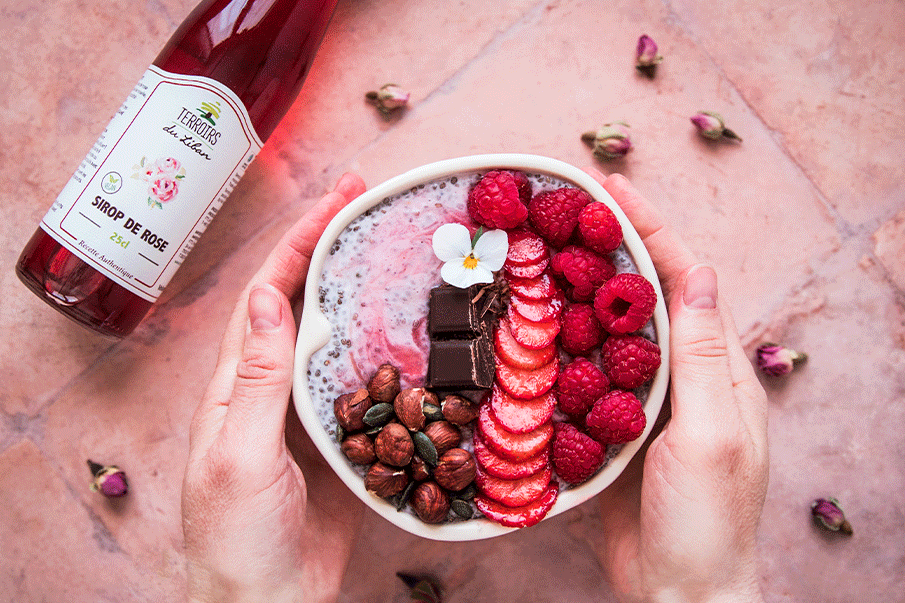 Chia Pudding with Rose Syrup, Red Fruits & Chocolate – Terroirs du Liban - EU