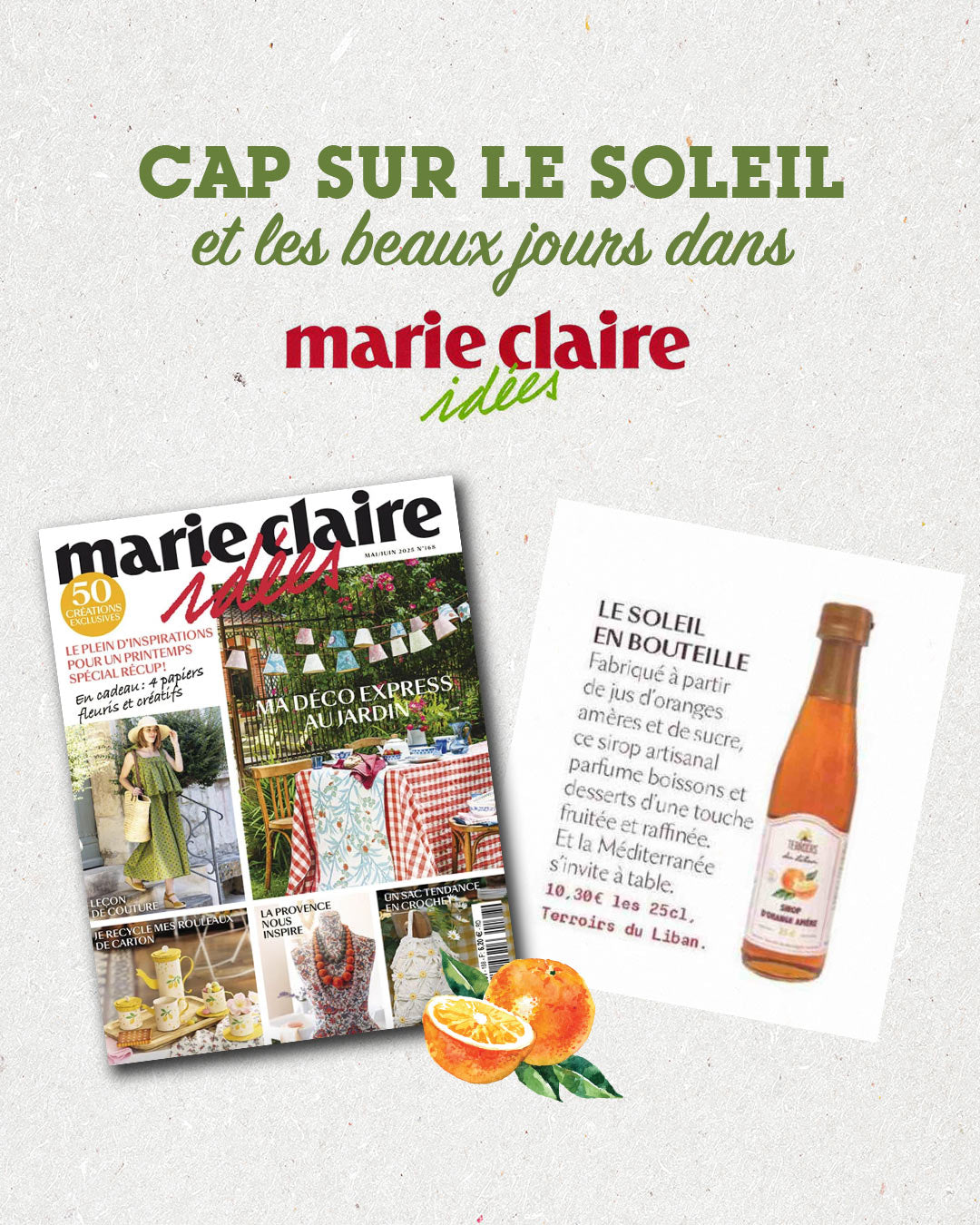 Terroirs du Liban Bitter Orange Syrup's taste highlight Marie Claire Idées