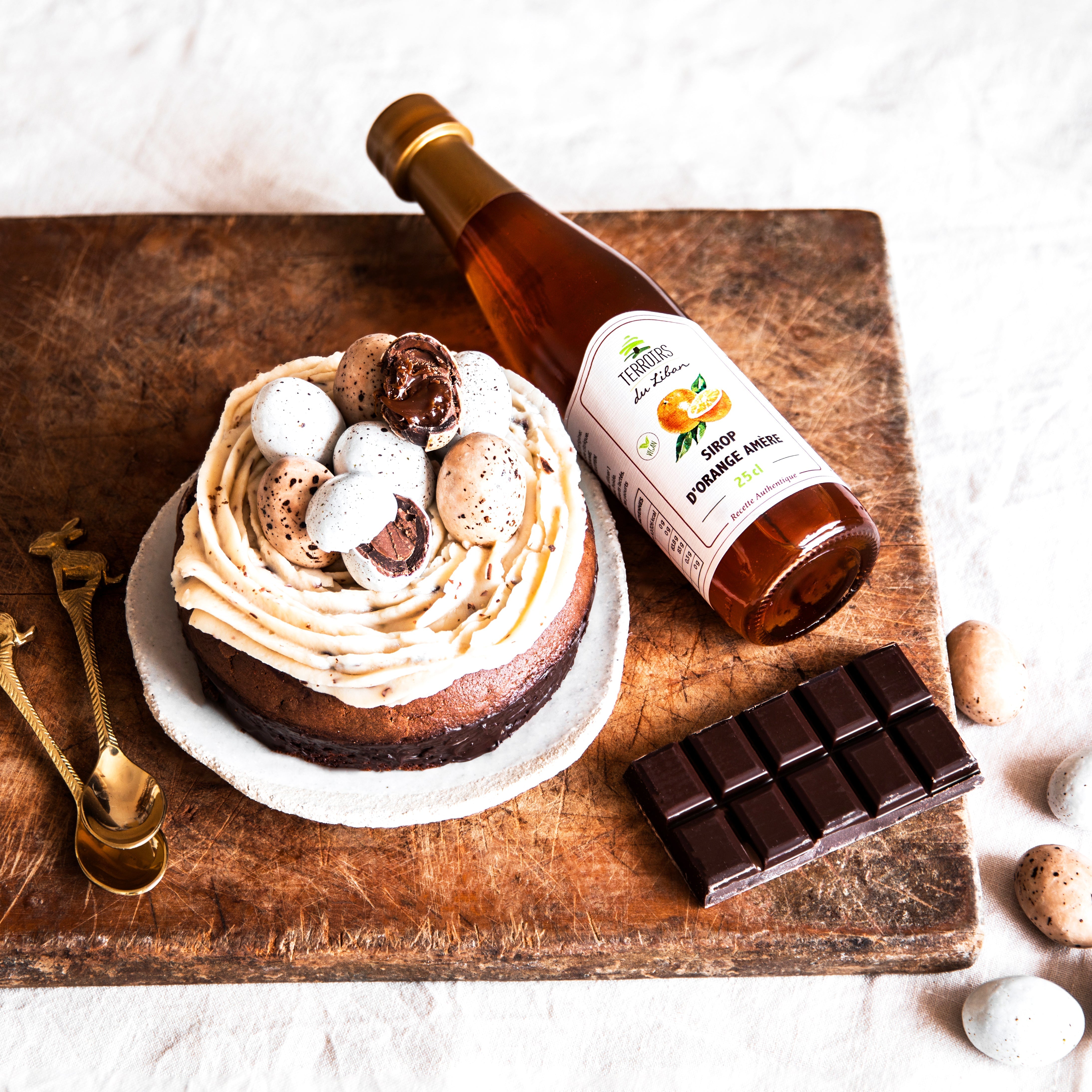 Chocolate Easter Nest with Bitter Orange Syrup