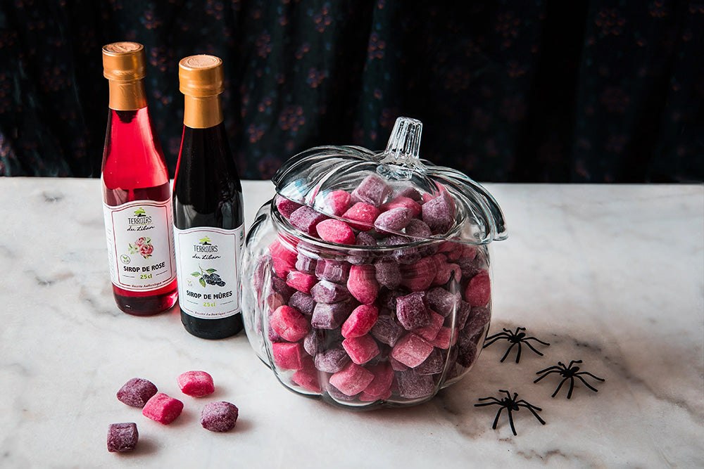 Halloween Candies with Mulberry & Rose Syrup