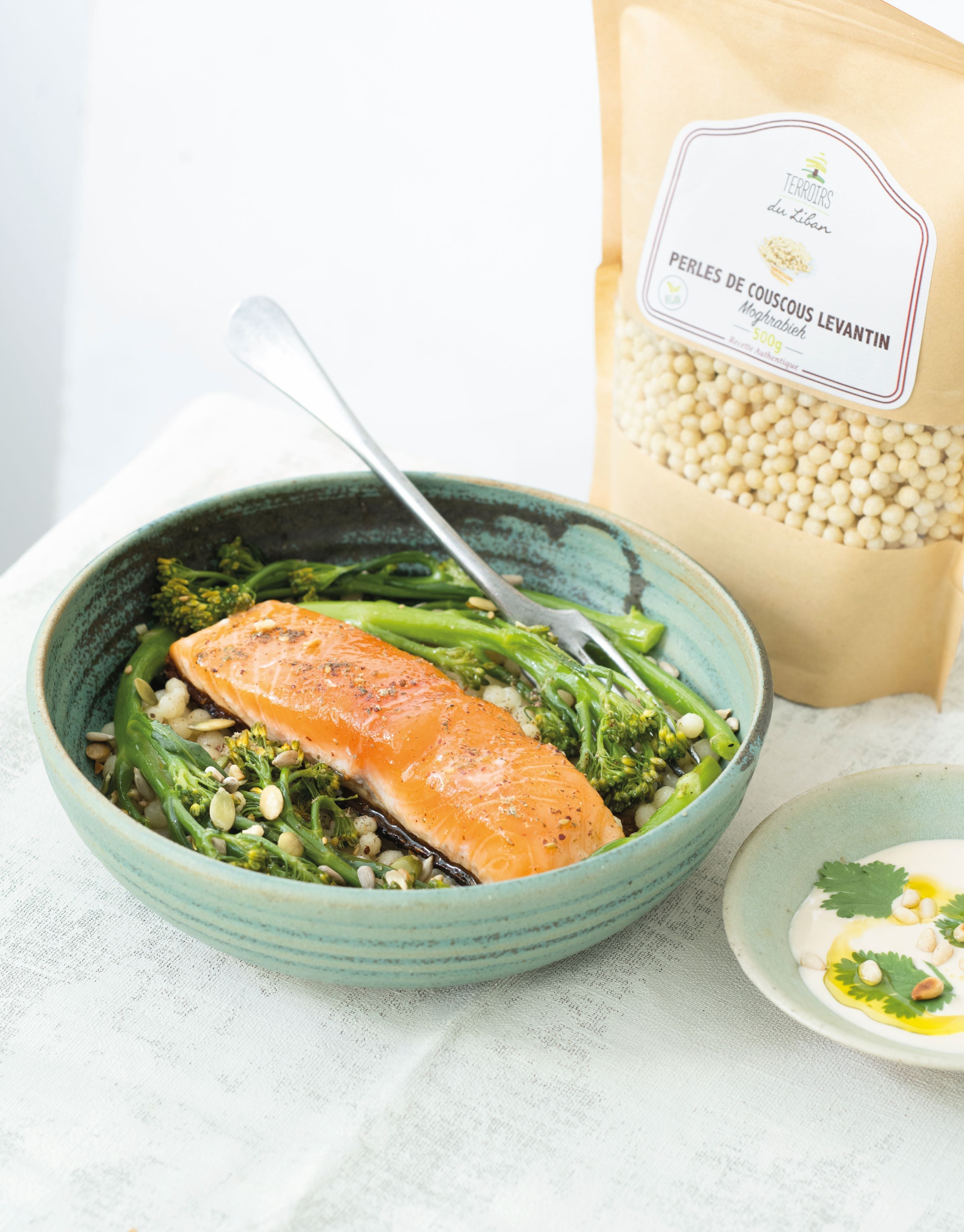 One Side Cooked Salmon with Zaatar