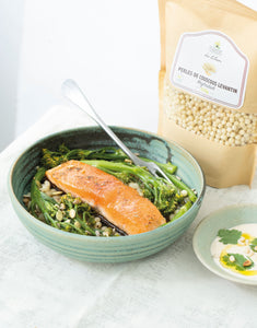 One Side Cooked Salmon with Zaatar