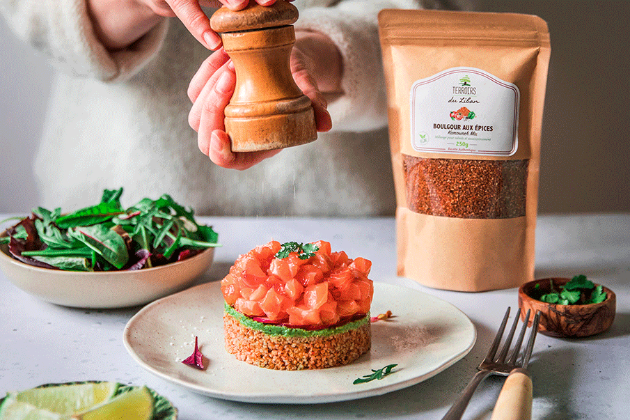 Salmon Tartare, Coriander Pesto & Kamouneh