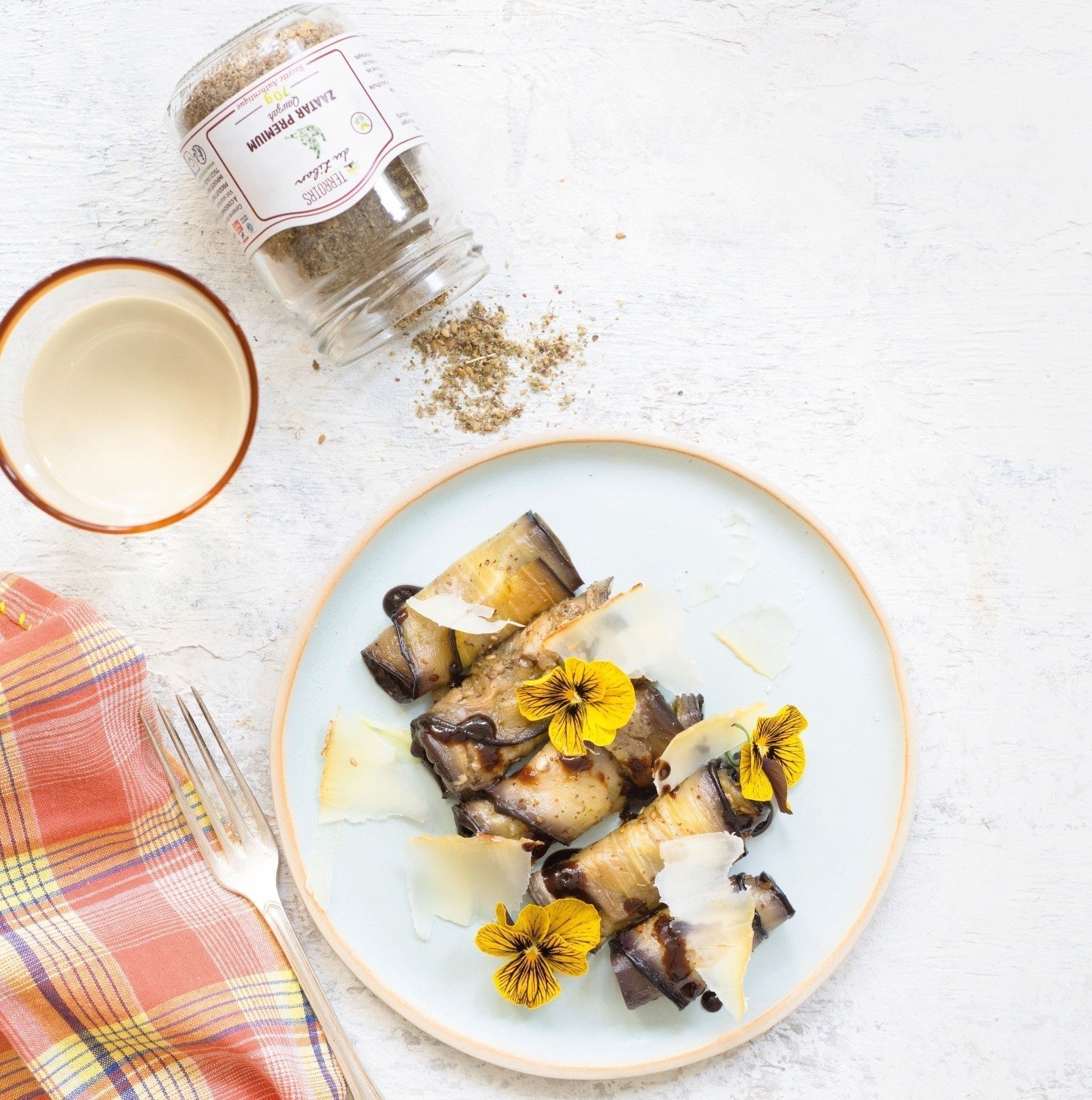 Eggplant Cannelloni with Cheese and Pomegranate Molasses